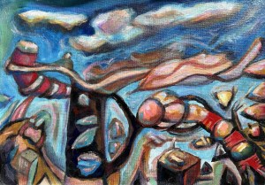 expressionist painting by Christopher Russell